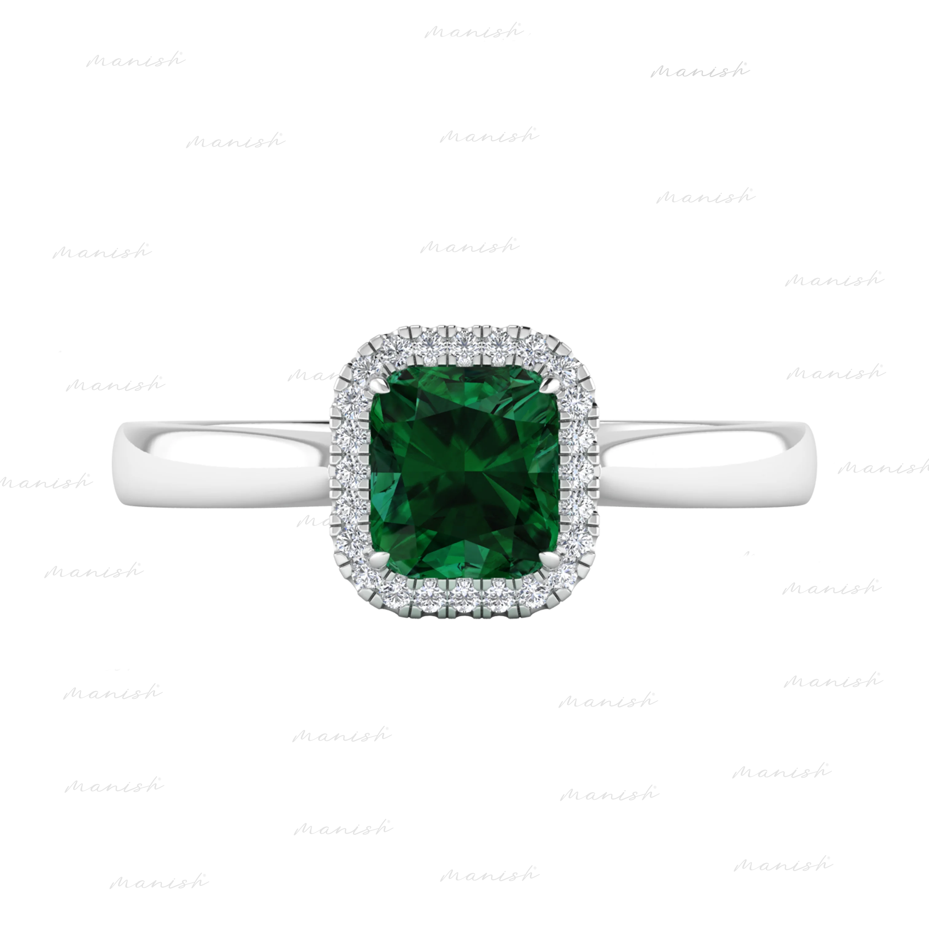Elise Diamond and Emerald Ring